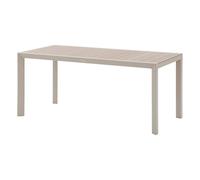 Hespéride - Mesa de jardín évasion Efecto Madera en Lino y Arcilla 6 plazas con Tapas de Aluminio
