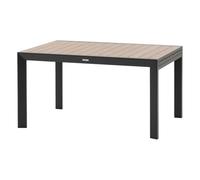 Hespéride - Mesa de jardín Extensible Evasion - Efecto Madera Miel/Grafito - 140 x 100 x 75 cm - Aluminio, 10 plazas - para terraza