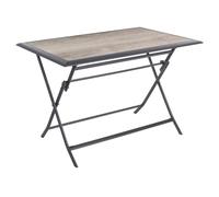 Hespéride Mesa de jardín Plegable Azua, 4 plazas, Gris Humo, Aluminio.
