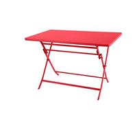 Hespéride - Mesa de jardín Plegable Rectangular Greensboro Gooseberry - 4 plazas - Acero con Revestimiento epoxi y Tratamiento antioxidante Reforzado