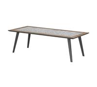 Hespéride - Mesa de jardín Rectangular Lambada, Gris Grafito - 8 plazas - Acero con Revestimiento epoxi y cerámica Resistente a la oxidación