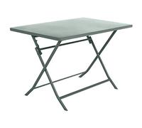 Hespéride - Mesa de jardín Rectangular Plegable Greensboro, 4 plazas, Verde Oliva - Acero Reforzado Inoxidable - Muebles para jardín, balcón y terraza