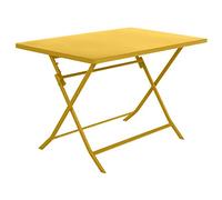 Hespéride - Mesa de jardín Rectangular Plegable Greensboro Amarillo Mostaza - 4 plazas