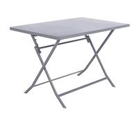 Hespéride - Mesa de jardín Rectangular Plegable Greensboro de 4 plazas con Acabado en Cuarzo - Acero Reforzado Inoxidable - Muebles para jardín, balcón y terraza.