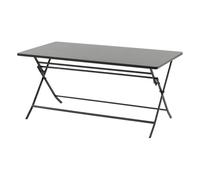 HESPERIDE - Mesa de jardín Rectangular Plegable Greensboro para 6 Personas, Gris Grafito - Acero Reforzado Inoxidable - Muebles para jardín, balcón y terraza.
