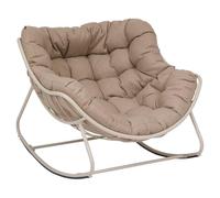 Hespéride - Sillón Balancín Paopao Beige/Arcilla - Acero Epoxi Antióxido - Cojín Ultrabland Acolchado - 96x109x83 cm