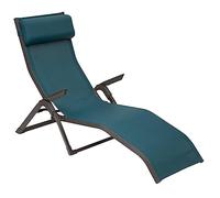 Hespéride Tumbona Decima, Color Gris Pizarra/Cuarzo, Aluminio anticorrosión, Plegable, apilable y reclinable. Ideal para jardín, terraza y Tomar el Sol.
