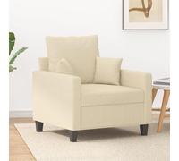 HETFTJN Sillón color crema, 78 x 77 x 80 cm, de tela y metal, pequeño sofá con reposabrazos para salón, dormitorio y habitación de invitados, diseño moderno, robusto y duradero