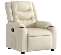 HETFTJN Sillón de relax de piel sintética, 77 x 93 x 99 cm, respaldo ajustable 135°, con soporte para bebidas, silla de lectura, pequeño, ahorra espacio, para salón, dormitorio, balcón