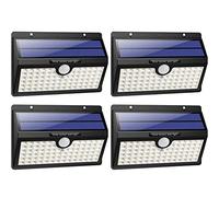 HETP【4 Piezas】Luz Solar/Foco Solar Exterior LED con Sensor de Movimiento 78LED/3 Modos Iluminación de Seguridad Luces Solares/Lámpara Solar Exterior Inalámbrico Impermeable para Jardín, Garaje, Camino
