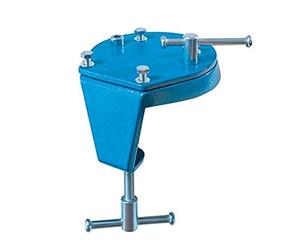 Heuer 119104 - Pinza rotativa, abrazadera de mesa giratoria 2 en 1, fijación flexible, peso: 10 kg, fuerza: 10-60 mm, Azul