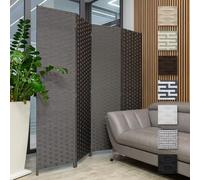 HEXIM Biombo de interior 180x180 cm - Paravent plegable de 4 paneles - Pantalla de privacidad para terraza y jardín, Biombos (LR189-negro blanco punteado)