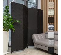 HEXIM Biombo de interior 180x180 cm - Paravent plegable de 4 paneles - Separador de espacios Biombos, pantalla de privacidad (LR190-negro)
