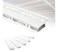 HEXIM Perfiles LED, Aluminio en Construcción en Seco, Cubierta Opaca, Varias Dimensiones - (10 Metros, 30mm Ancho Luminoso) Perfiles de aluminio para aplicaciones LED