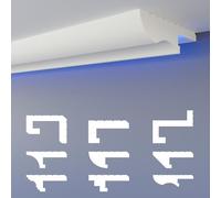 HEXIMO LED Perfil de sombra Molduras de estuco, iluminación indirecta Techo de placas de yeso de poliestireno XPS luz abocinada (1,7 Metros HLED 22)