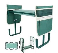 HEYIDAMAI Taburete de jardín plegable para rodillas, altura ajustable, 60 x 52 x 27 cm, taburete para jardinería con ayuda para levantarse, bolsa de herramientas, alfombrilla de espuma EVA, para