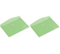 HF2 190436-Carpetas sobres A5 (Pack de 10) en PP translúcido para documentos, con cierre de velcro, diseño horizontal - Verde (Paquete de 2)