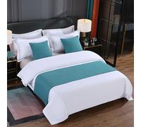 HFDJRWK Colcha y Manta Decorativa de Lujo, Adecuada for decoración de pies de Cama Individual, Doble, tamaño Queen y King(Cyan (B),Pillowcase*1)
