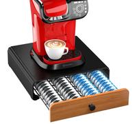 HFHOME 64 cápsulas portacápsulas para cajón de cápsulas Tassimo, portacápsulas de café de metal soporte dispensador de cápsulas soporte de cápsulas de café estante de cajón-negro