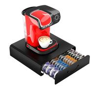 HFHOME Cajón para cápsulas de café compatible con Tassimo Capacidad máxima de 64 cápsulas, soporte y cajón de almacenamiento de cápsulas, organizador de estación de café con diseño antivibración,