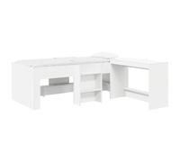 HFXHIJXQ Estructura de cama con escritorio, 2 unidades, 193 x 111 cm, color | Combinación compacta de cama individual y mesa de trabajo para dormitorio y habitación juvenil, fabricada con madera