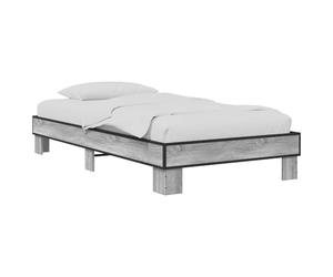 HFXHIJXQ Marco de cama de 80 x 200 cm gris Sonoma con somier | Cama individual compacta con somier de láminas para dormitorio y habitación juvenil, soporta hasta 140 kg y fácil de limpiar.