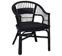 HFXHIJXQ Silla apilable de ratán, color negro, 60 x 60 x 81 cm | Silla de mimbre para comedor y sala de estar que ahorra espacio con tejido transpirable y diseño resistente.
