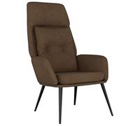HFXHIJXQ Sillón de relax marrón en imitación de ante para salón | Cómoda silla de salón con acolchado suave, estructura de metal resistente y reposabrazos cómodos para tu hogar.