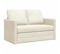 HFXHIJXQ Sofá cama crema 204 x 122 x 60 cm terciopelo 2 plazas | Sofá compacto de terciopelo con función reclinable paraSalón y pequeños apartamentos. Transforma rápidamente en una cama de