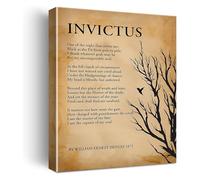 HGETJOHXEM Invictus Out of the Night Wall-Art Retro Inspirational Poem Print for Home Office Decor(Framed,16x24inch(40x60cm))