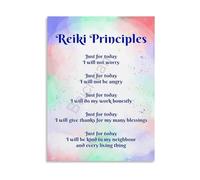 HGETJOHXEM Just For Today Affirmations Poster Daily Mantra for Focus and Inner Calm Canvas Wall-Art for Bedroom or Office(Framed,08x12inch(20x30cm))