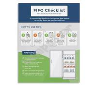 HGETJOHXEM Restaurant FIFO Checklist Poster First In First Out Food Guide Educational Wall-Art for Commercial Kitchen Decor(Unframed,12x18inch(30x45cm))