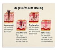 HGETJOHXEM Wound Stages Poster Bed Sore Pressure Injury Guide Clinical Nursing Wall Print(Framed,08x12inch(20x30cm))