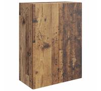 HGFDVCMR Armario de pared con aspecto de madera envejecida, 66 x 34,5 x 90 | Armario colgante modular para sala de estar y oficina en casa con 2 puertas y compartimentos para organizar el espacio