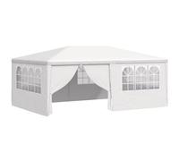HGFDVCMR Carpa para fiestas con paredes laterales, 4 x 6 m, color blanco | Amplio refugio para jardín, terraza y celebraciones. Incluye paneles de ventana y puerta con cremallera.
