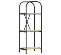 HGFDVCMR Librería Sonoma Roble 40 x 30 x 109 cm Estantería de pie con 3 | Elegante estantería de pie con aspecto de madera para salón, dormitorio y oficina con patas de acero resistentes.