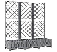 HGFDVCMR Macetero con enrejado gris claro, 120 x 40 x 121,5 cm, maceta con enrejado de plástico PP resistente, ayuda para trepar rosas y tomates para jardín y terraza