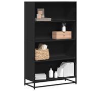 HGKMBRY Estantería estable con diseño industrial y estructura de metal, moderna estantería para libros y multimedia de madera, librería de ahorro de espacio de alta estabilidad,