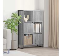 HGKMBRY Librería industrial para viviendas modernas con diseño elegante de madera de alta calidad para el salón, estantería estable con un toque industrial en color gris