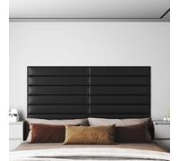HGNFREF Cabecero de tela de pared negro 90 x 15 cm, 12 piezas, diseño rectangular con tela suave y base de madera resistente, decoración moderna para dormitorio para líneas limpias