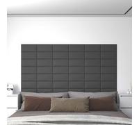 HGNFREF Juego de 12 cabeceros de pared de tela gris de 30 x 15 cm, diseño rectangular moderno para dormitorio, superficie de tela suave con base de madera estable, fácil montaje en pared