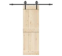 HGNFREF Juego de herrajes para puerta corredera, 183 cm, acero, color negro | Acero con recubrimiento en polvo, ruedas silenciosas, incluye tope para puerta, guía de suelo
