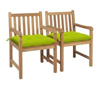HGNFREF Juego de sillas de jardín de madera maciza con cojines - Sillas de jardín rústicas con cojín de madera de teca - de madera de teca con cojín acolchado - muebles de jardín resistentes a la