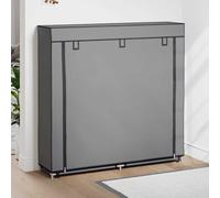 HGNFREF Zapatero de 5 niveles, gris, 115 x 28 x 110 cm, tela | 10 pares de zapatos con funda de fieltro con cremallera, protección contra el polvo, peso ligero