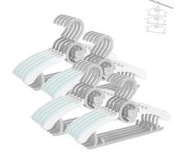 HGYZE 20 Perchas apilables con Gancho para Osito, Ajustables y antiESslizantes, para Ropa, Ahorra Espacio, Perchas (Gris)