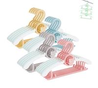 HGYZE Perchas Antideslizantes, ultrafinas y Extensibles para Ropa de recién Nacido, 20 Unidades de Regalos Coloridos, Percha Ajustable para Abrigos para niñas y niños pequeños