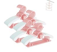 HGYZE Perchas para niños, 20 Perchas Infantiles Apilables con Ganchos de Osito, Perchero Bebé Antideslizantes, Perchas para Ropa de niños pequeña, Ahorro de Espacio Baby Hangers (Rosa + Blanco)