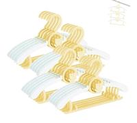 HGYZE - Perchas para niños para el Armario ES bebé y ES niño y niña, 20 Perchas apilables con Gancho, Ajustables y antiESslizantes, para Ahorrar Espacio (Amarillo y Blanco)