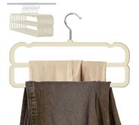 HGYZE Perchas para Pantalones Doble Capa, 10 Perchas de Terciopelo Beige