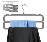 HGYZE Perchas para Pantalones Doble Capa, 10 Perchas de Terciopelo Gris